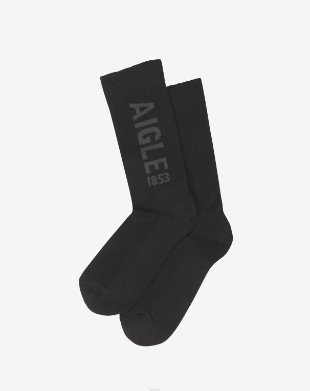 Aigle hombres accesorios T20BD385 negro calcetines jacquard