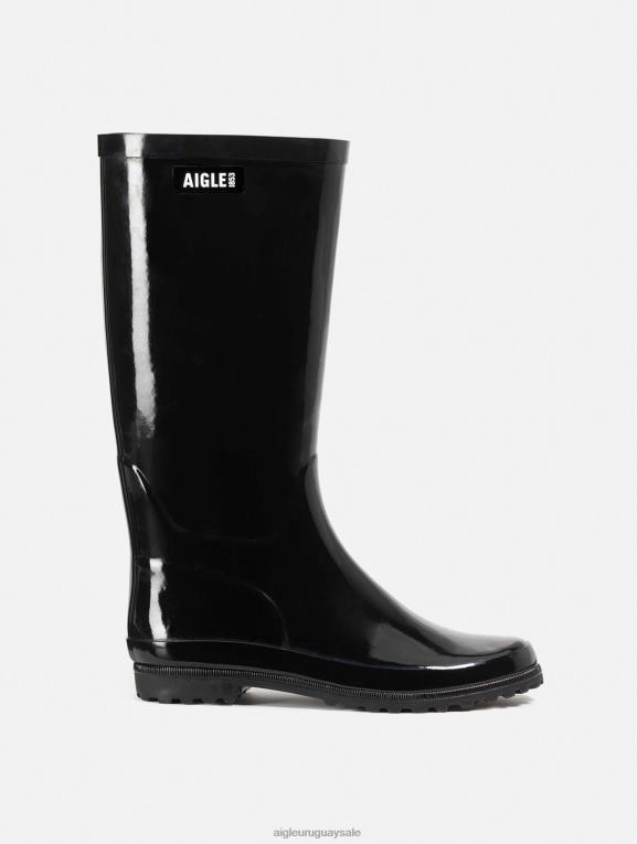 Aigle mujer botas T20BD513 negro bota de lluvia de patente