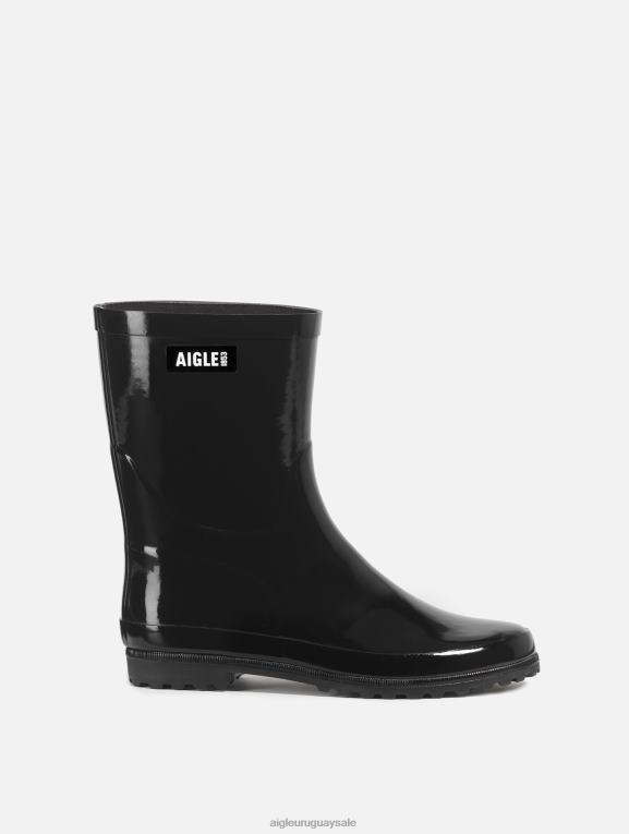 Aigle mujer botas T20BD515 negro bota de lluvia de charol