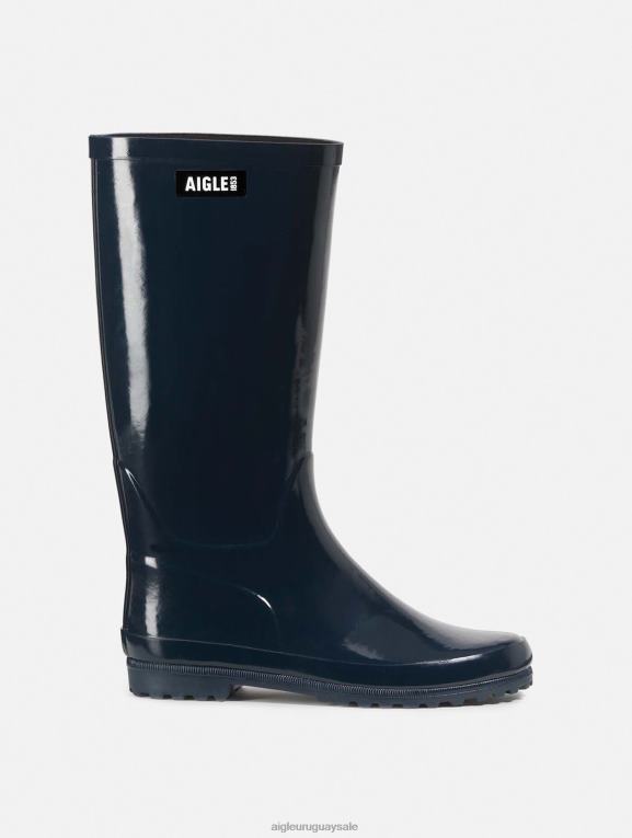 Aigle mujer botas T20BD534 marina bota de lluvia de patente